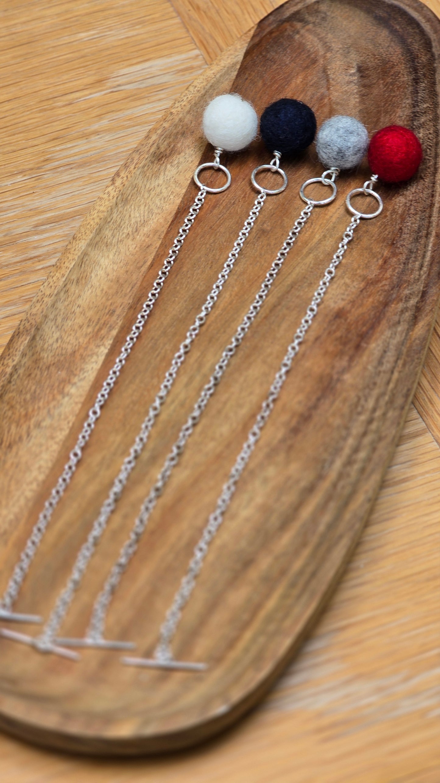 LxS Wool Bead Bracelet - Sterling Silver