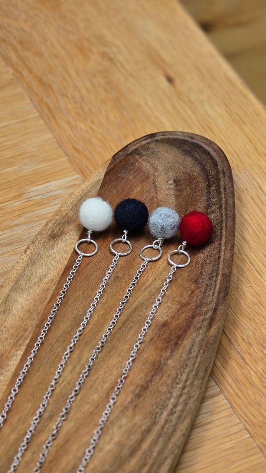 LxS Wool Bead Bracelet - Sterling Silver