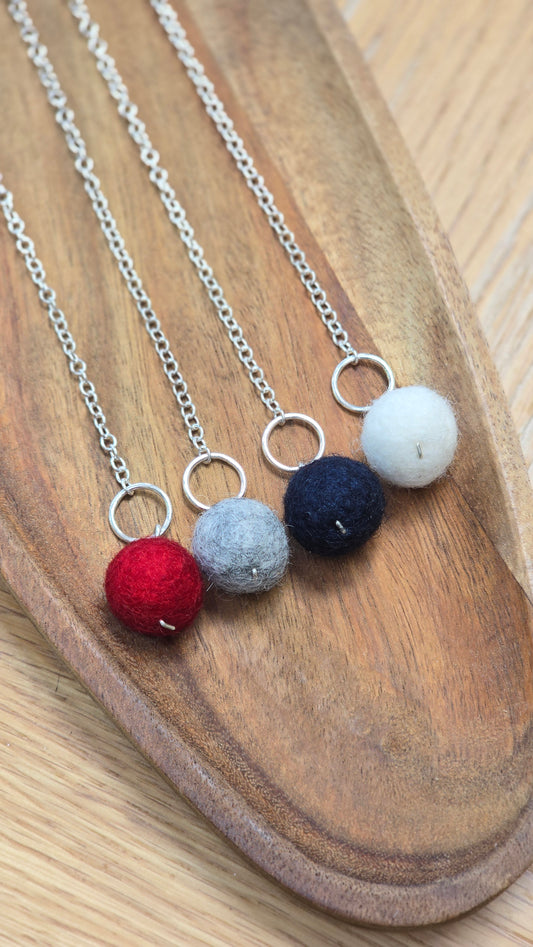 LxS Wool Bead Bracelet - Sterling Silver